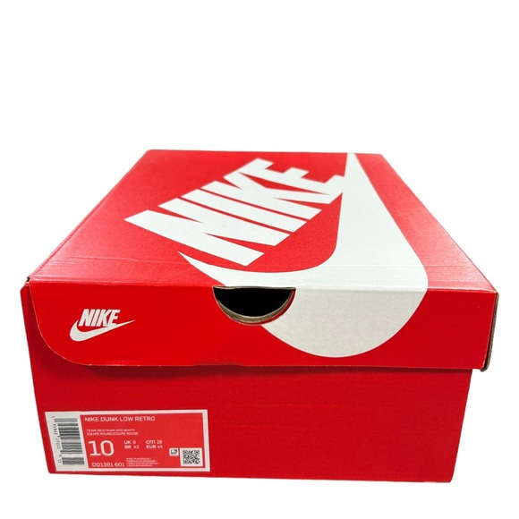Nike Dunk Low Retro Team Red White 2022 Sneakers Size 10